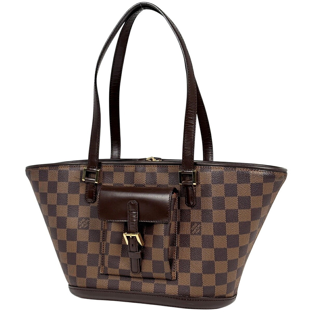 Louis Vuitton Manosque Shoulder Bag Trapezoidal Handbag Damier Brown